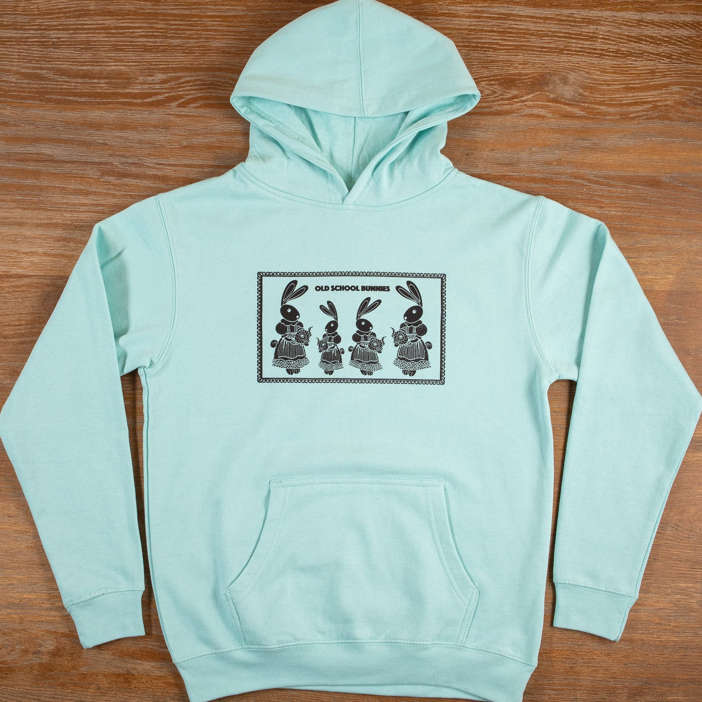 Youth - Old School Bunnies Hoodie (Mint)