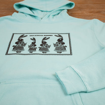 Youth - Old School Bunnies Hoodie (Mint)