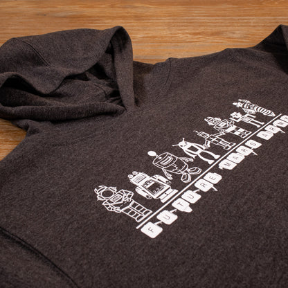 Youth - Robot Hoodie (Charcoal heather)