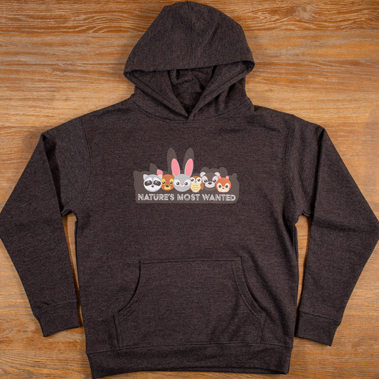 Youth - Natures Most Wanted Hoodie (Charcoal heather)